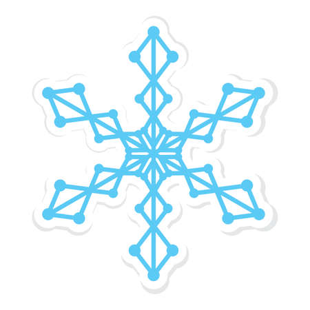 cute snowflake with sticker effect, vector illustration designのイラスト素材