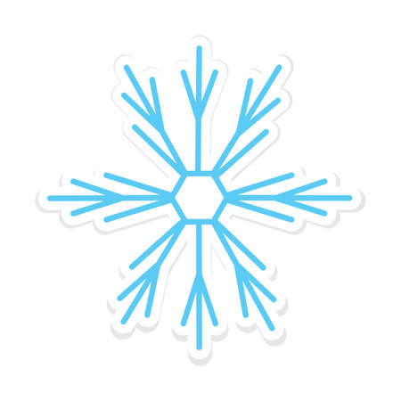 cute snowflake with sticker effect, vector illustration designのイラスト素材