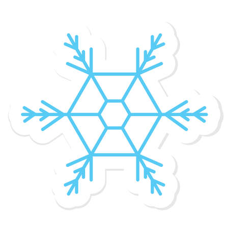 cute snowflake with sticker effect, vector illustration designのイラスト素材