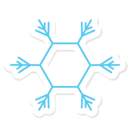 cute snowflake with sticker effect, vector illustration designのイラスト素材