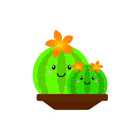 front view of cartoon captus, vector illustration designのイラスト素材