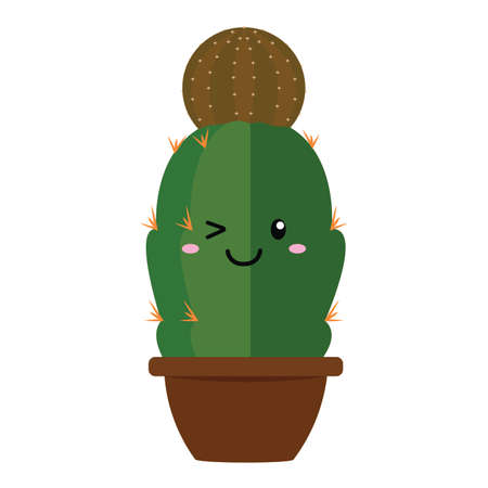 front view of cartoon captus, vector illustration designのイラスト素材