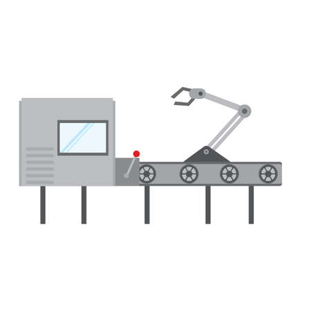 abstract production line on a white background, vector illustration designのイラスト素材