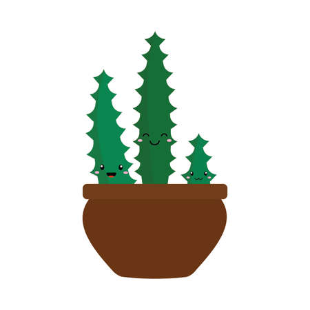 front view of cartoon captus, vector illustration designのイラスト素材
