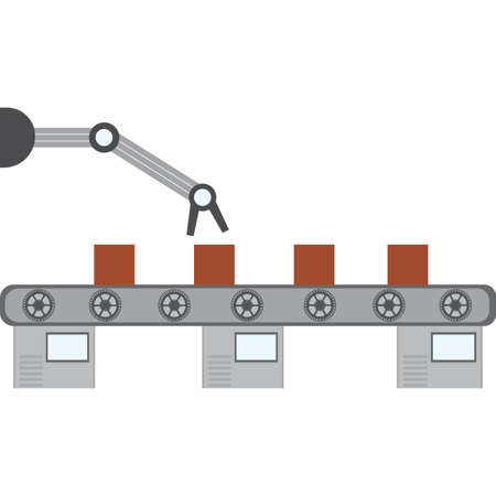 abstract production line on a white background, vector illustration designのイラスト素材