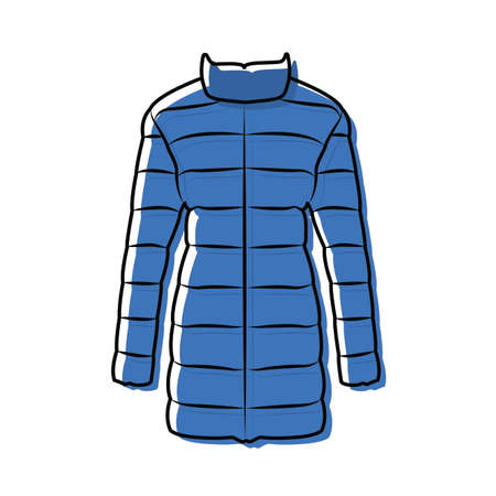 isolated winter jacket on a white background, vector illustration designのイラスト素材