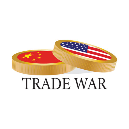 Abstract trade war background with some special objectsのイラスト素材