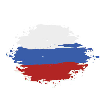 watercolor flag of Russia, vector illustration designのイラスト素材