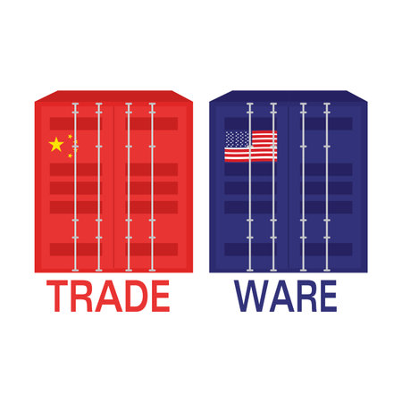 Abstract trade war background with some special objects