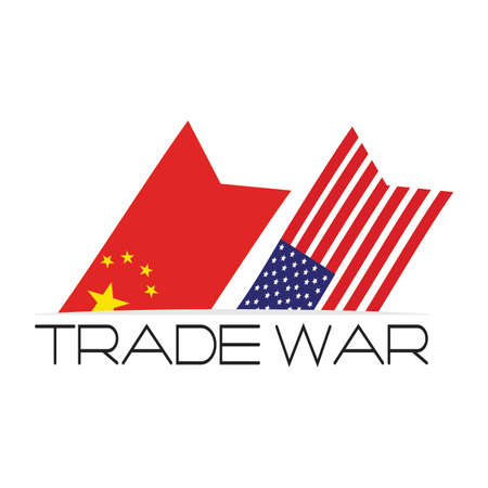 Abstract trade war background with some special objectsのイラスト素材