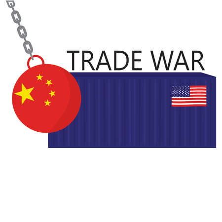 Abstract trade war background with some special objectsのイラスト素材