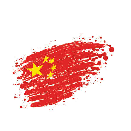watercolor flag of China, vector illustration designのイラスト素材