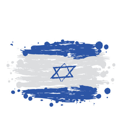 watercolor flag of Israel, vector illustration designのイラスト素材