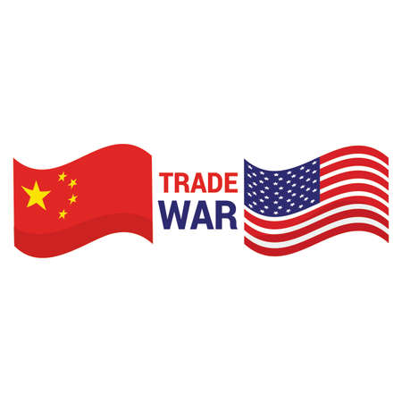 Abstract trade war background with some special objectsのイラスト素材