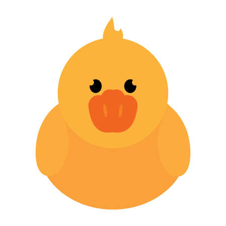 front view of a cute duck, vector illustrationのイラスト素材