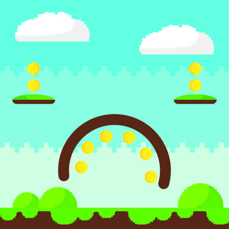 abstract video game background with some special allusive objects, vector illustration designのイラスト素材