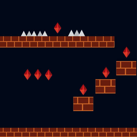 abstract video game background with some special allusive objects, vector illustration designのイラスト素材