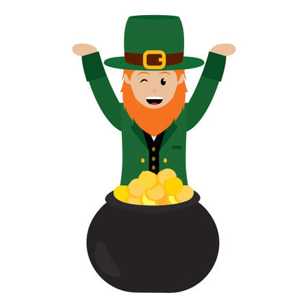 cute saint pattrick day gnome, vector illustration designのイラスト素材