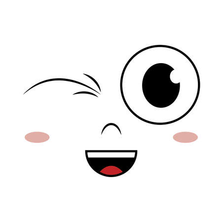 cute expression face on a white backgroundのイラスト素材
