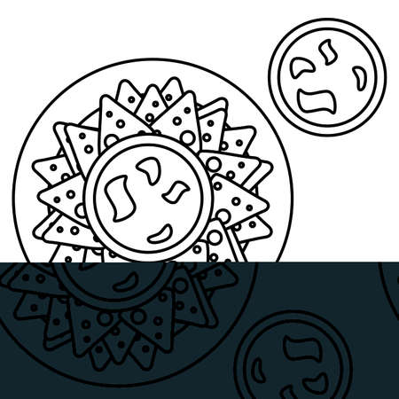 top view of delicious fast food, vector illustration designのイラスト素材