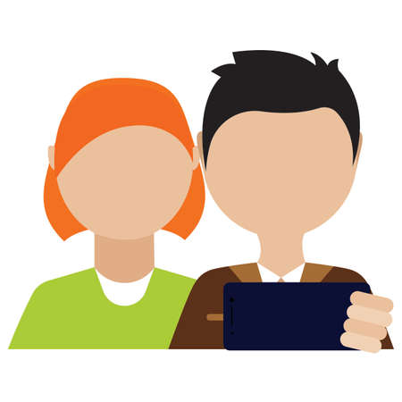 abstract concept of selfie, vector illustration designのイラスト素材