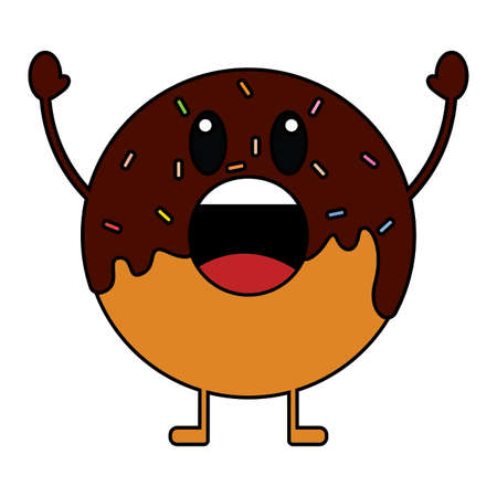 Cute fast food cartoon on a white background, vector illustration designのイラスト素材