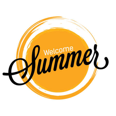 Abstract hello summer label isolated on whiteのイラスト素材