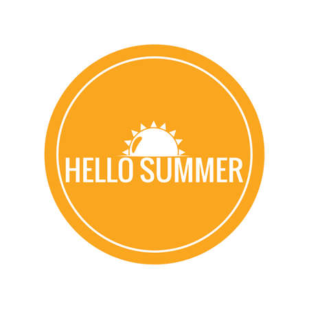Abstract hello summer label isolated on whiteのイラスト素材