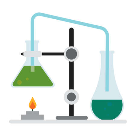 Abstract chemistry object isolated on whiteのイラスト素材