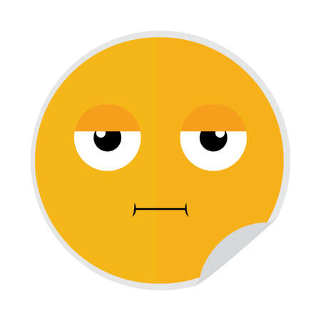 Expression face sticker isolated on whiteのイラスト素材
