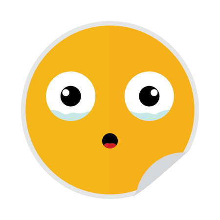 Expression face sticker isolated on whiteのイラスト素材