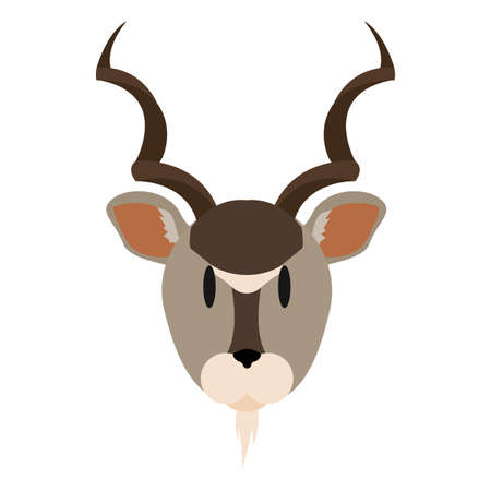 Cute gazelle face isolated on whiteのイラスト素材
