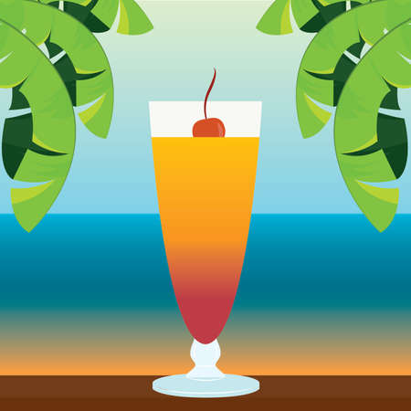 abstract delicious cocktail on a special background, vector illustration designのイラスト素材