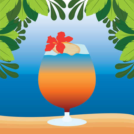 abstract delicious cocktail on a special background, vector illustration designのイラスト素材
