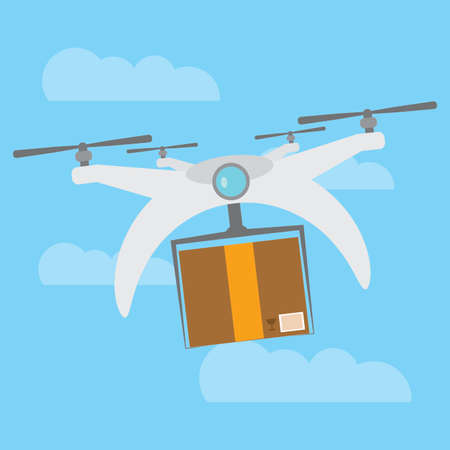 abstract drone flying on a special background, vector illustration designのイラスト素材