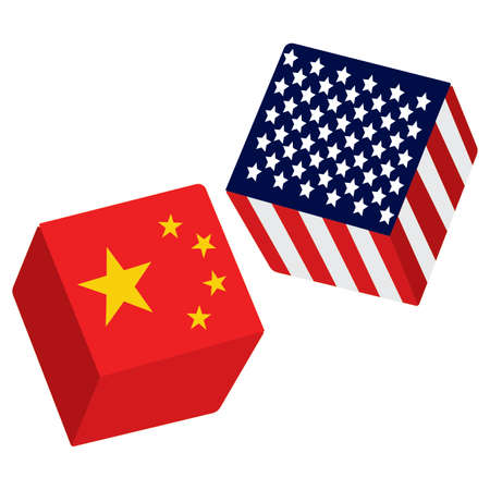 trade war background with some special objects, vector illustration designのイラスト素材