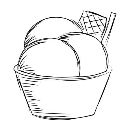 Sketch of a sundae. Ice cream - Vector illustration designのイラスト素材