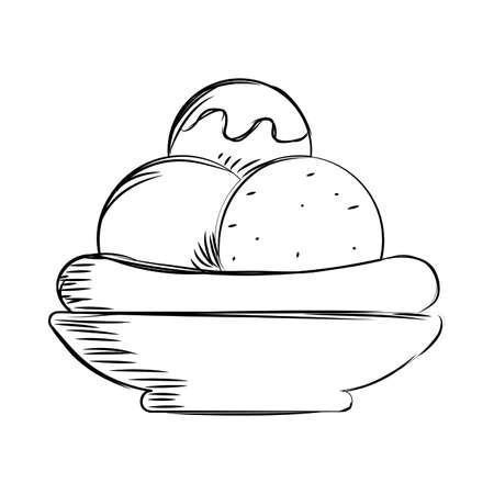 Sketch of a sundae. Ice cream - Vector illustration designのイラスト素材