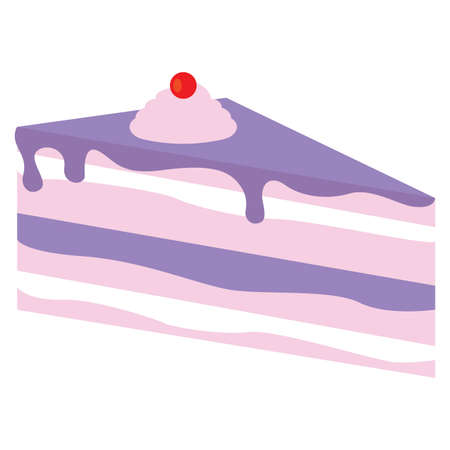 Slice of birthday cake - Vector illustration designのイラスト素材