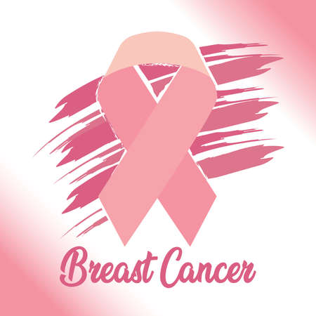 Breast cancer poster with a pink awareness ribbon - Vectorのイラスト素材