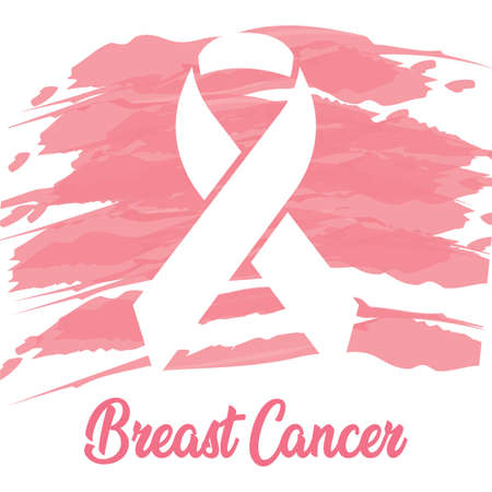 Breast cancer poster with a pink awareness ribbon - Vectorのイラスト素材