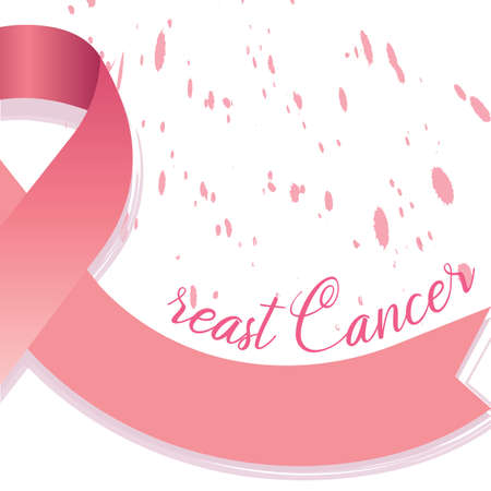 Breast cancer poster with a pink awareness ribbon - Vectorのイラスト素材