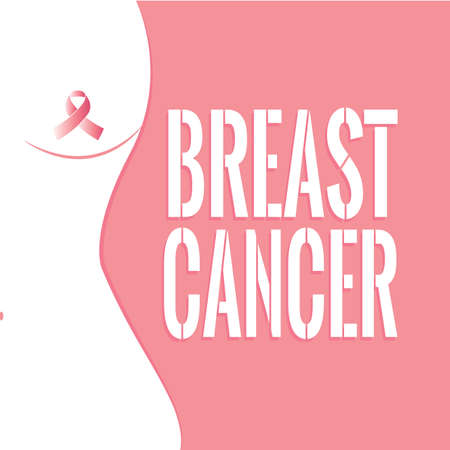 Breast cancer poster with a pink awareness ribbon - Vectorのイラスト素材