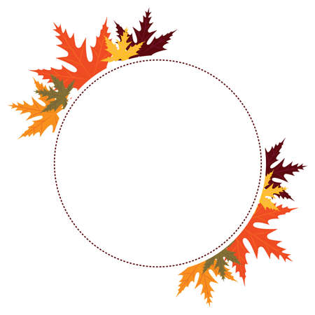 Empty label with autumn leaf - Vector illustration designのイラスト素材