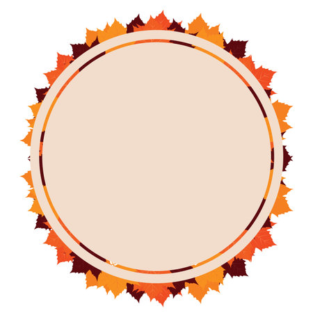 Empty label with autumn leaf - Vector illustration designのイラスト素材