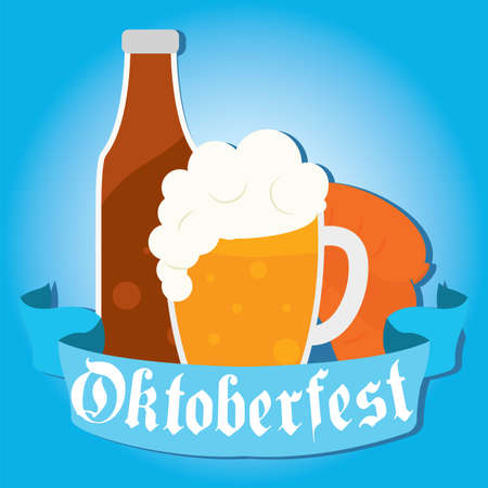 Oktoberfest poster with text - Vector illustratio designのイラスト素材