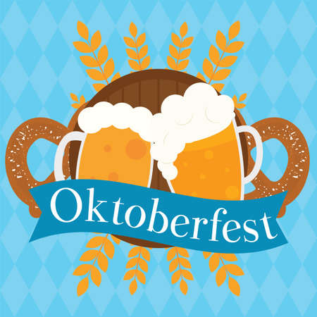 Oktoberfest poster with text - Vector illustratio designのイラスト素材