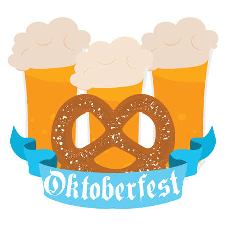 Oktoberfest poster with text - Vector illustratio designのイラスト素材