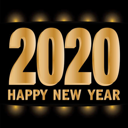 Luxxury card of a happy new year 2020 - Vector illustration designのイラスト素材