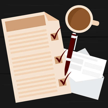 Work environment. Check list - VEctor illustration designのイラスト素材